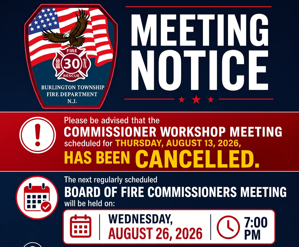 August 13, 2026 Commissioner Workshop Meeting is Cancelled.